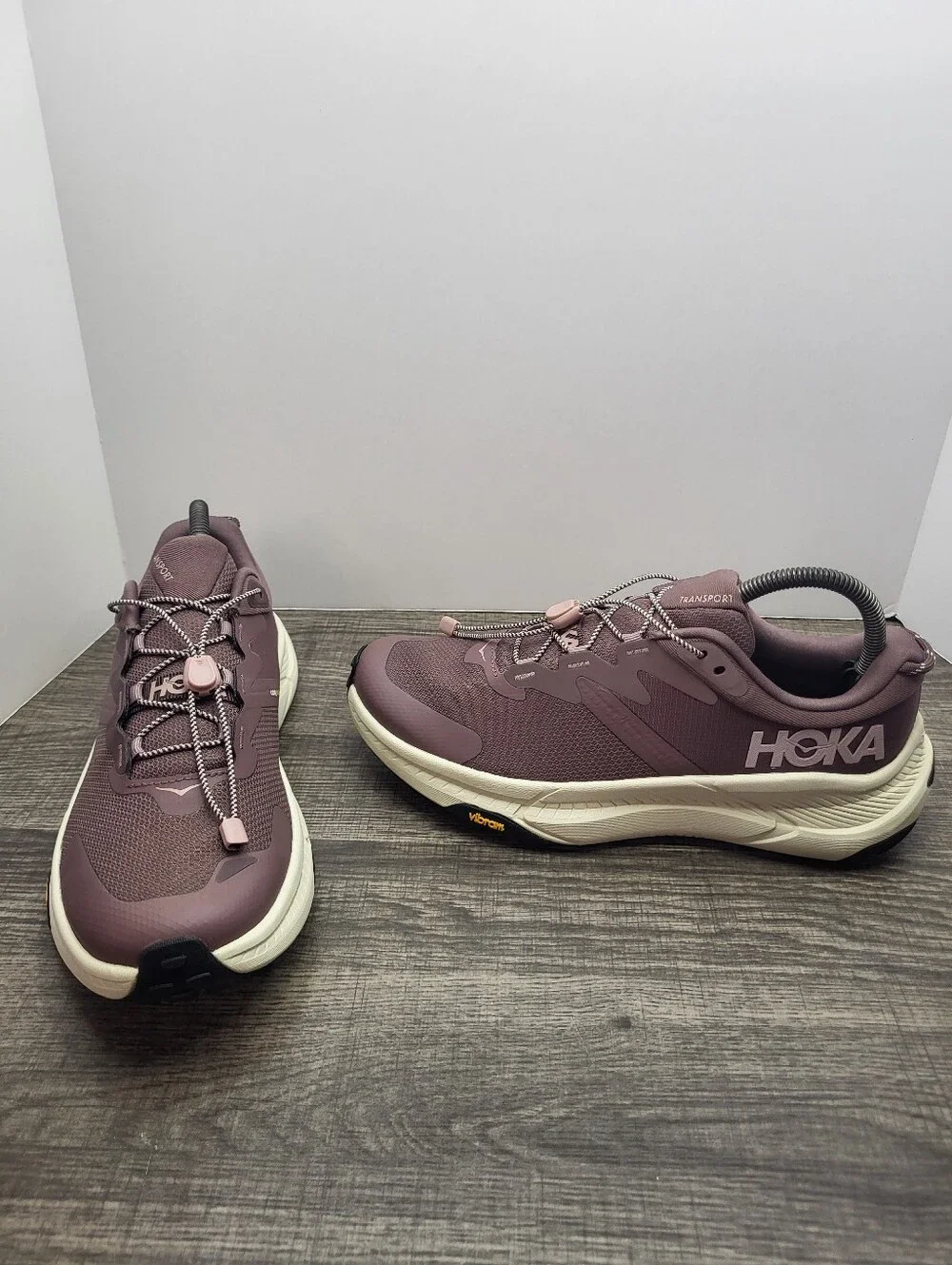 Hoka Transport Women Size 9 B Purple Smoky Quartz Oat Milk Trail Running Shoes